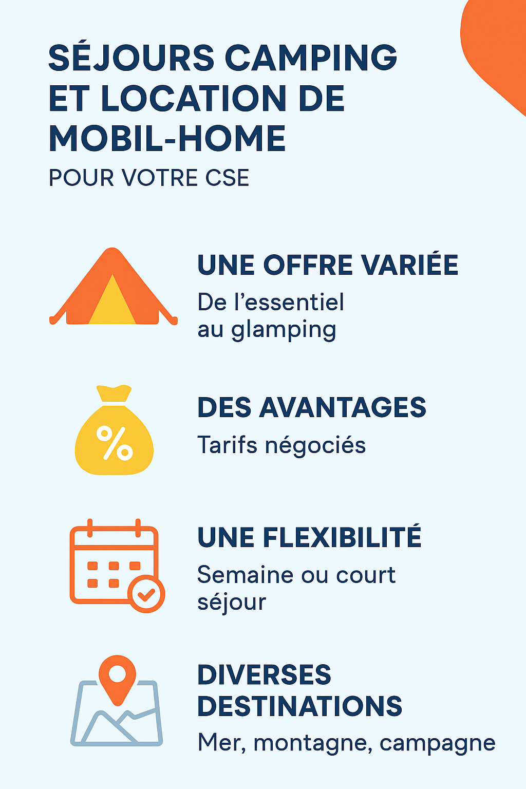Infographie : les avantages de l'hôtellerie de plein air pour les CSE