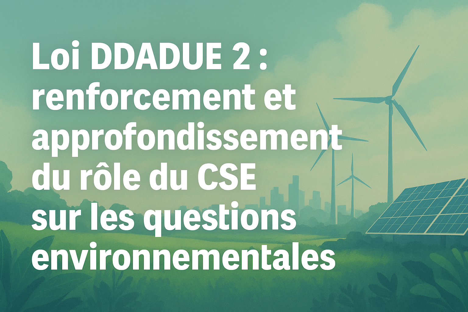 La loi DDADUE 2 renforce le rôle du CSE dans la gouvernance environnementale : consultation, BDESE, RSE, CSRD… Ce qui change en 2025.